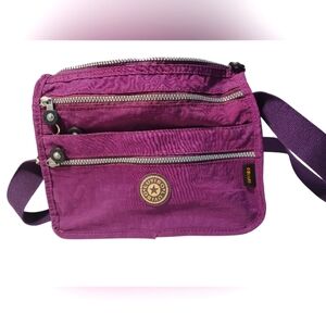 Kipling Crossbody Purse Purple Multiple Pockets